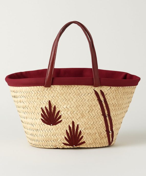 Moroccan Handwoven Straw Tote with Leather Patch and Handles