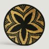 Moroccan Handmade Black & Gold Woven Wall Art Plate