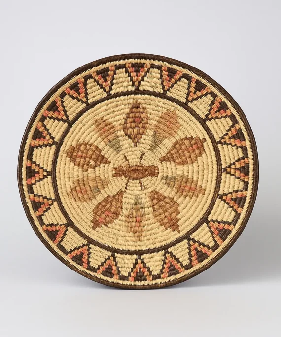 Handwoven Moroccan Palm Fiber Plate Basket