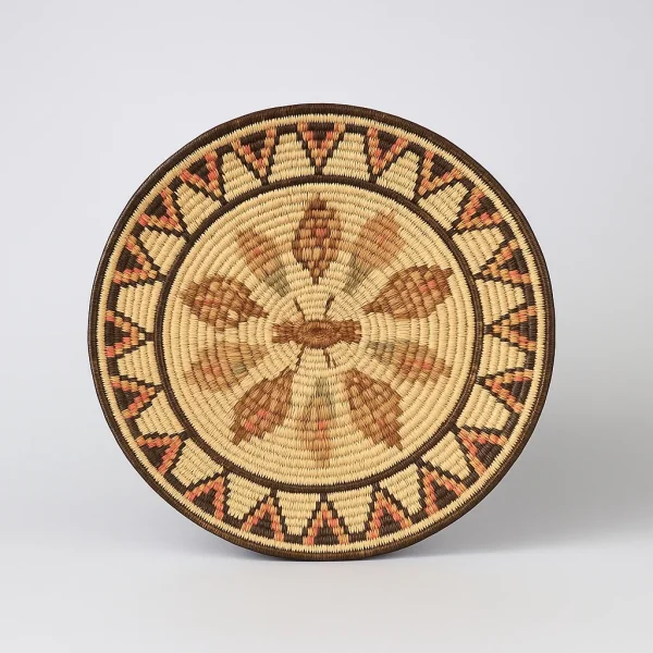 Handwoven Moroccan Palm Fiber Plate Basket