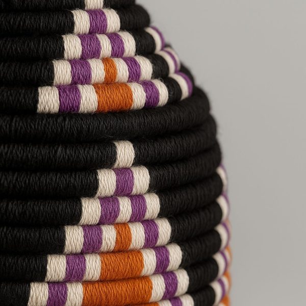 Handwoven Berber Wool Basket – Moroccan Artisanal Storage Décor from Tamghart close up