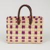 Handwoven Moroccan Palm and Leather Basket Bag – Artisanal Tamghart Handbag, Berber Market Style